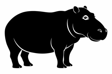 

Hippopotamus silhouette, Hippo icon vector, Hippopotamus roaring. vector illustration

