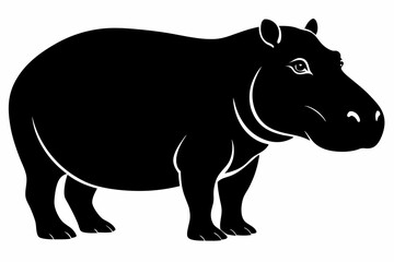 

Hippopotamus silhouette, Hippo icon vector, Hippopotamus roaring. vector illustration
