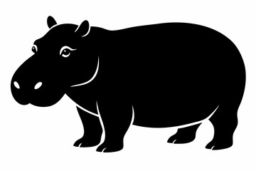 

Hippopotamus silhouette, Hippo icon vector, Hippopotamus roaring. vector illustration
