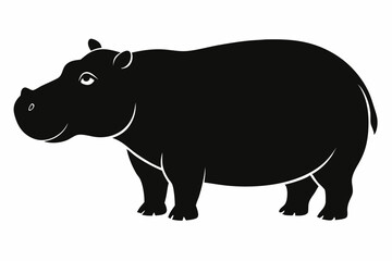 

Hippopotamus silhouette, Hippo icon vector, Hippopotamus roaring. vector illustration
