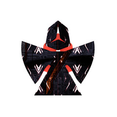 3d red futuristic hard surface cropcircle