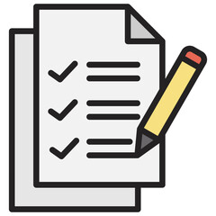 Assessment icon with line color style