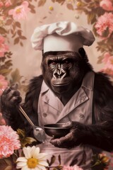 cooking animal cook kitchen artwork chef