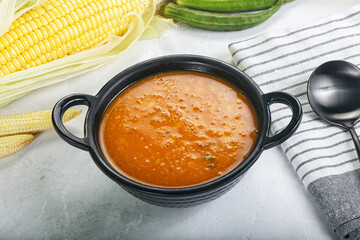 Vegan cuisine - hot tomato soup