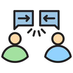 Conflict icon with line color style