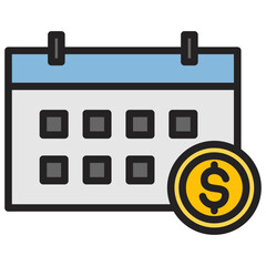 Annuities icon with line color style