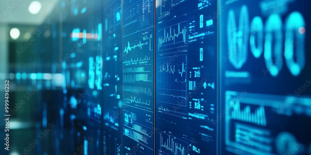 Poster a healthcare iot system, with patient data from various devices integrated into a central platform, 