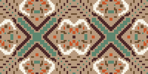 Fototapeta premium Vintage Ndebele Traditional Patternfolk Embroidery, Aztec Geometric Ornament Print. Design for Carpet, Wallpaper, Clothing, Wrapping, Fabric
