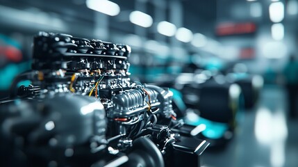 Obraz premium A close-up of a Formula 1 car s engine being turned off for the last time, the silence signaling the end of a storied career