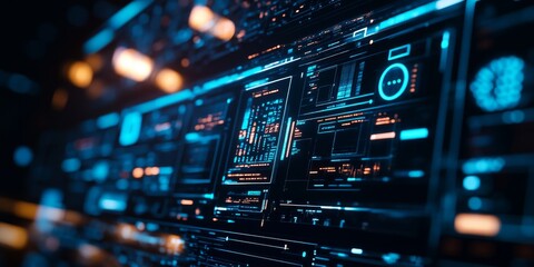 a forensic software interface, reconstructing the timeline of digital activities, piecing together evidence of cyber crimes.