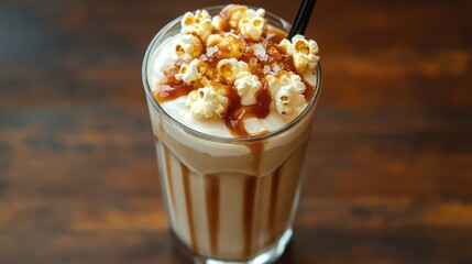 Sea salt caramel popcorn milkshake