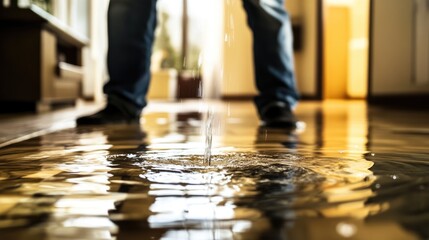 Water damage restoration solutions for homes with leaks utilizing commercial blowers dehumidifiers and pipes to extract water and moisture from floors ensuring effective repair