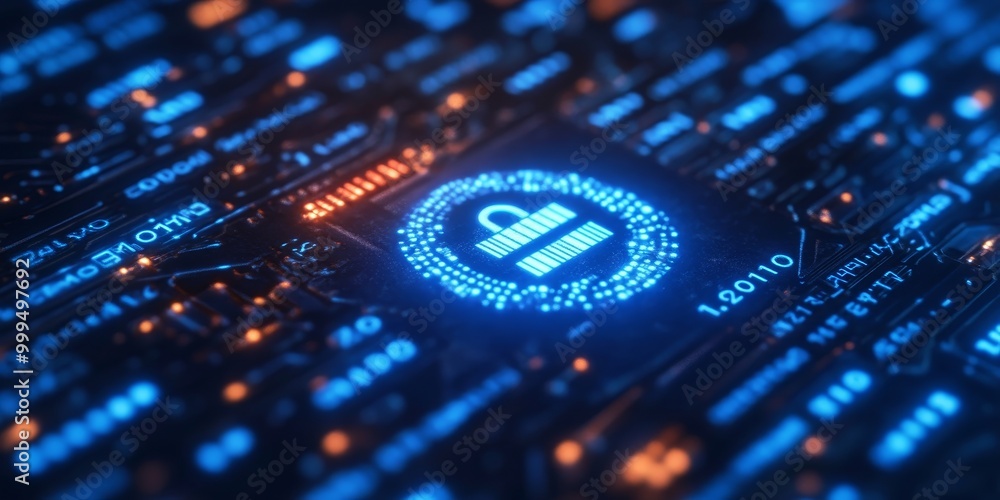 Fototapete a secure login screen, with multi-factor authentication enabled, ensuring personal identity protection online with high-tech security.