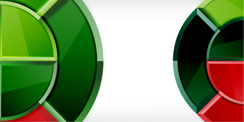 Obraz premium Glossy circles geometric background. Vector Illustration For Wallpaper, Banner, Background, Card, Book Illustration, landing page