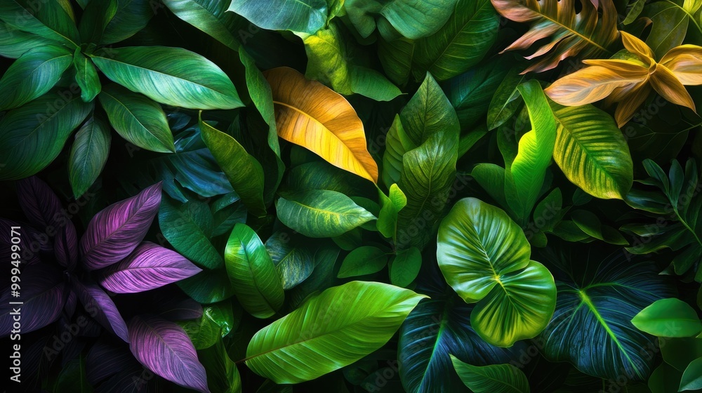 Poster a colorful display of lush green leaves ideal for enhancing your project or design with a natural to