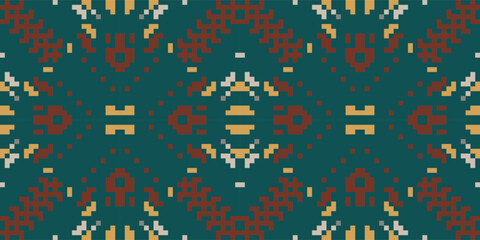 Ethnic Decoration Romanian Traditional Patternfolk Embroidery, Aztec Geometric Ornament Print. Design for Carpet, Wallpaper, Clothing, Wrapping, Fabric