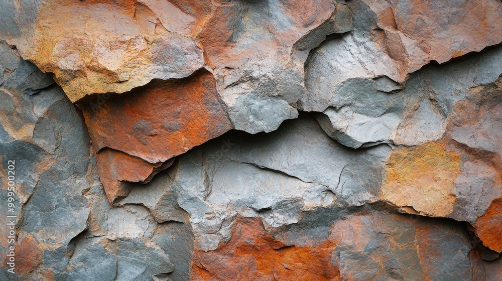 Poster rugged texture of a richly colored rock with a robust appearance ideal for use as a background eleme