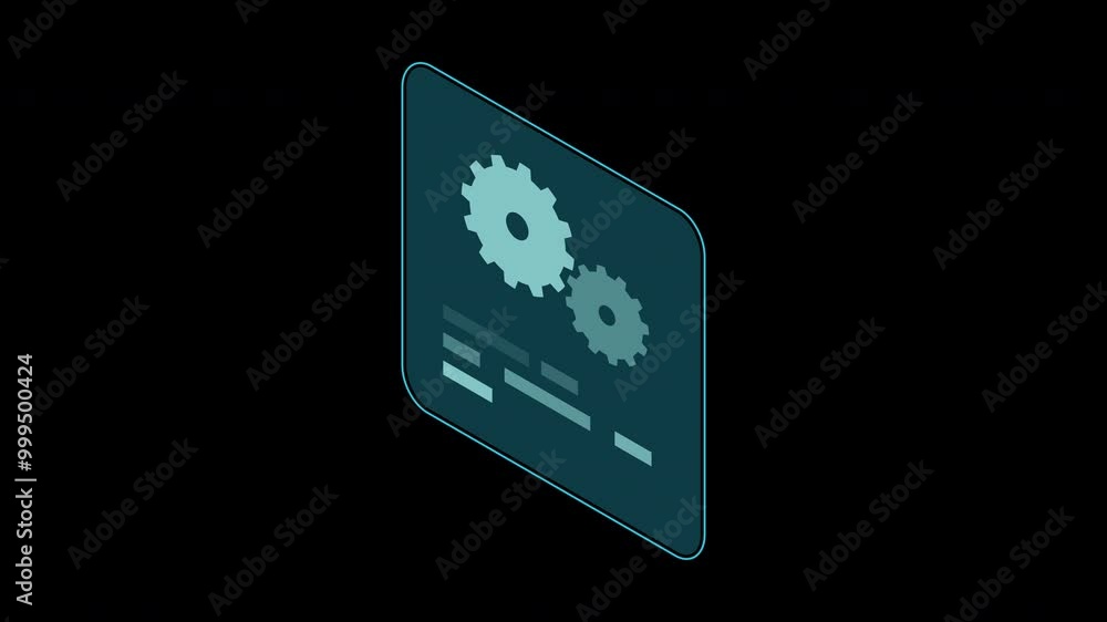 Poster isometric coding screen animation. coding programming technology. programming concept. technology an