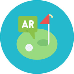 Ar Golf icon vector image. Can be used for Augmented Reality.