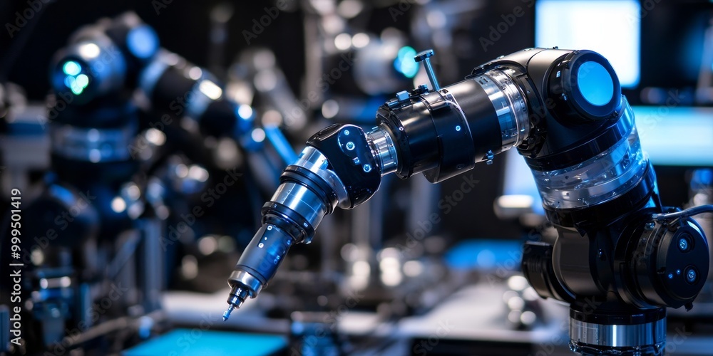 Fototapete an integrated robotic system, where multiple robots communicate and work together seamlessly in real-time to achieve collaborative tasks.