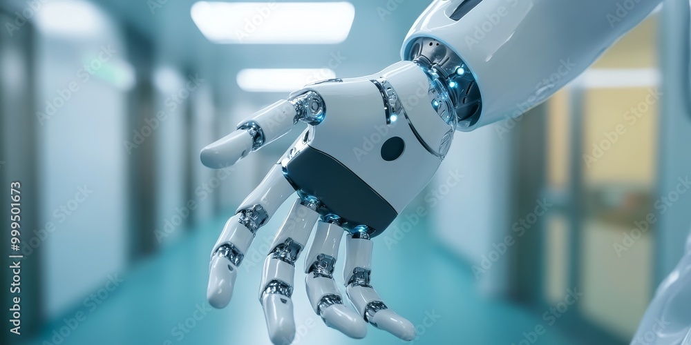 Aufkleber a healthcare robot performing diagnostics, using sensors to gather real-time data for accurate health assessments and reporting.