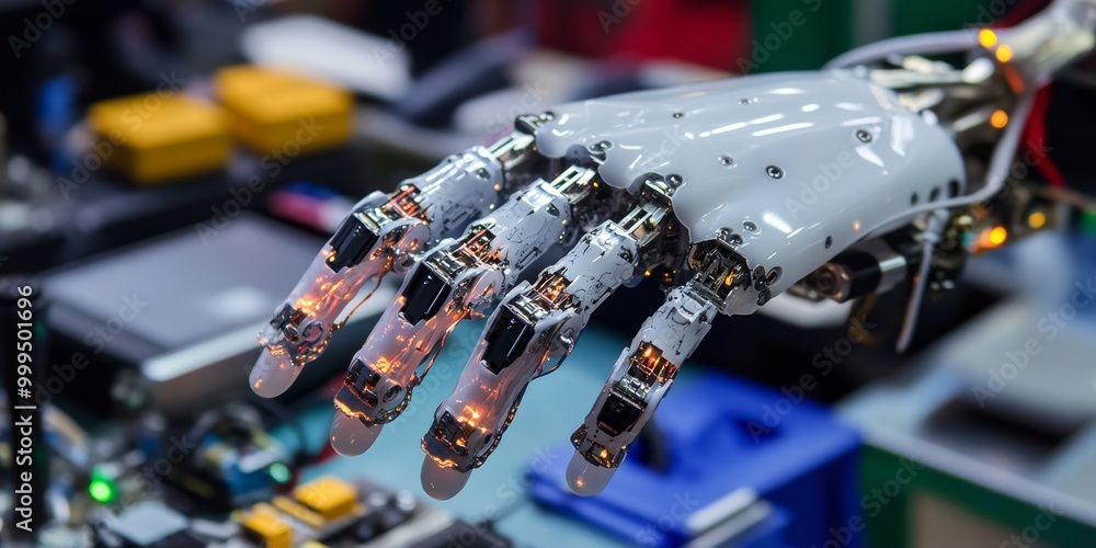 Leinwandbilder a next-gen robotic hand, with advanced sensors and actuators enabling delicate and precise movements