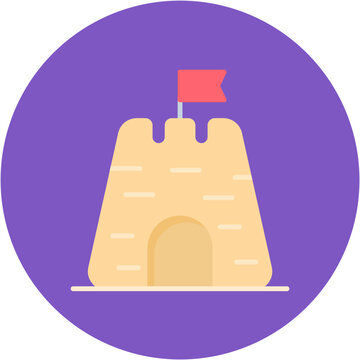 recommend clip art: Sandcastle icon vector image. Can be used for Coastline.