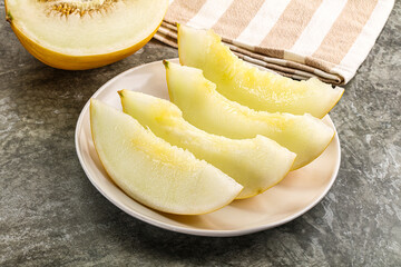 Sweet juicy ripe melon slices
