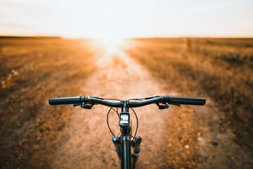 Fields and Sky at Dusk in Summer while Pedaling Freedom on the bike.