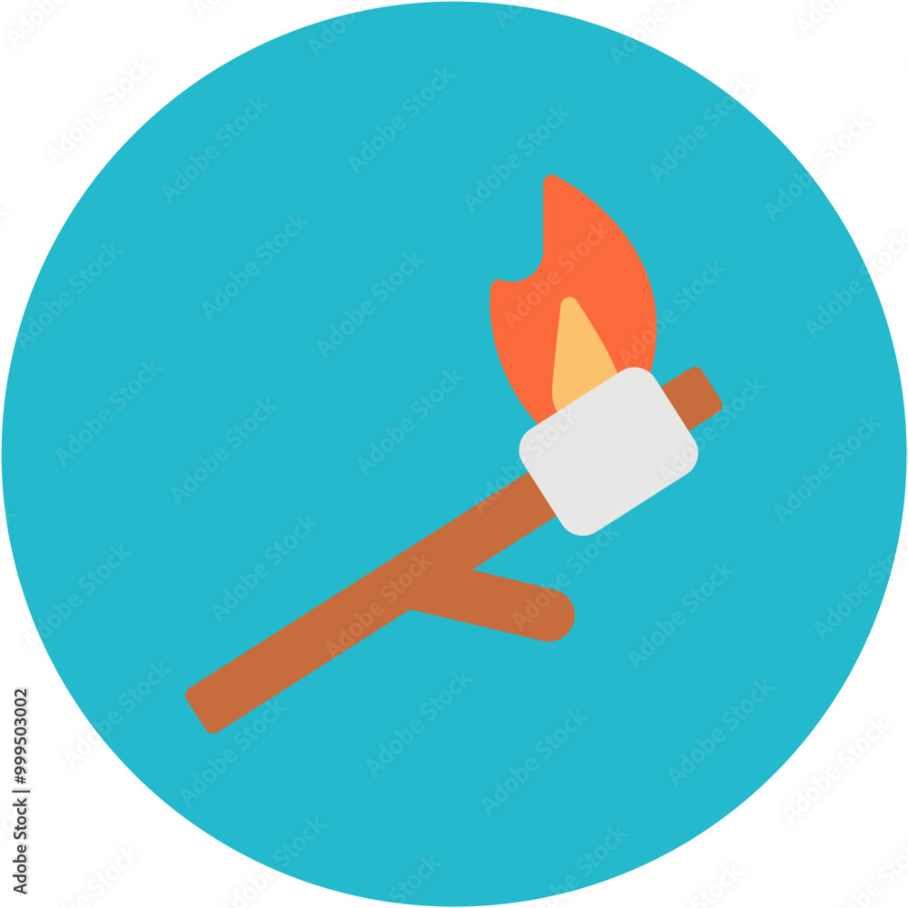 Wall mural Roasted Marshmallow icon vector image. Can be used for Festa Junina.