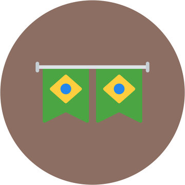 recommend clip art: Brazillian Flag Bunting icon vector image. Can be used for Festa Junina.