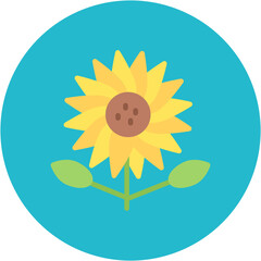 Sunflower icon vector image. Can be used for Festa Junina.