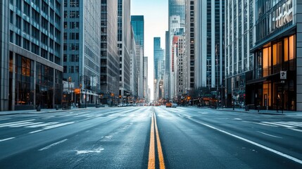 Fototapeta premium Copy space in an urban setting, city streets providing a modern backdrop