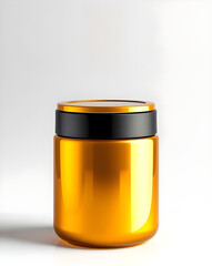 golden shiny glass isolated on light background