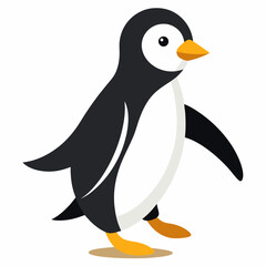 A walking penguin bird silhouette vector illustration