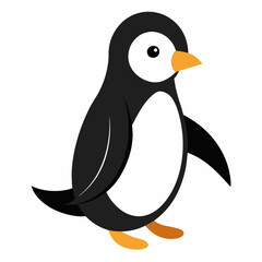 A walking penguin bird silhouette vector illustration