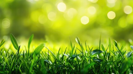 Copy space on a green grass background, perfect for outdoor or eco-friendly products