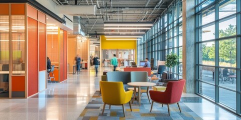 Professional office design with open floor plans, stylish decor, and innovative workspaces fostering a dynamic business culture.