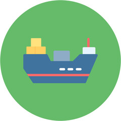 Cargo Ship Line Icon