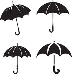 silhouette of clean vector umbrella isolated on white background  