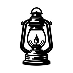 vintage oil lantern or kerosene lamp vector.