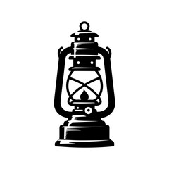 vintage oil lantern or kerosene lamp vector.