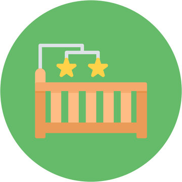 recommend clip art: Baby Cot icon vector image. Can be used for Baby Shower.