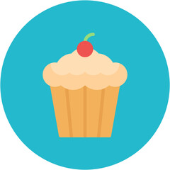 Cupcake icon vector image. Can be used for Baby Shower.