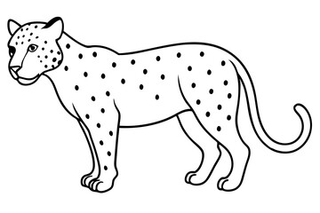 jaguar line art, jaguar outline vector illustration