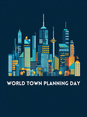 Obraz premium World Town Planning Day poster 