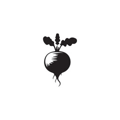 silhouette of a radish, Radish icon vector illustration graphic design