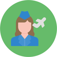 Flight Attendant icon vector image. Can be used for Diversity.