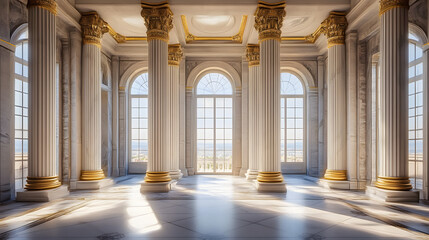 Obraz premium It features white marble columns and a classical design evoking a feeling of luxury and history.