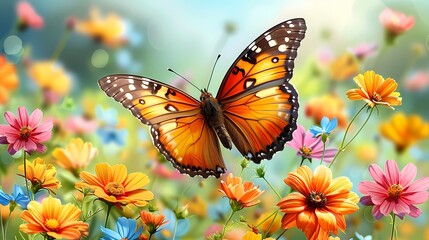 Monarch Butterfly on Flower